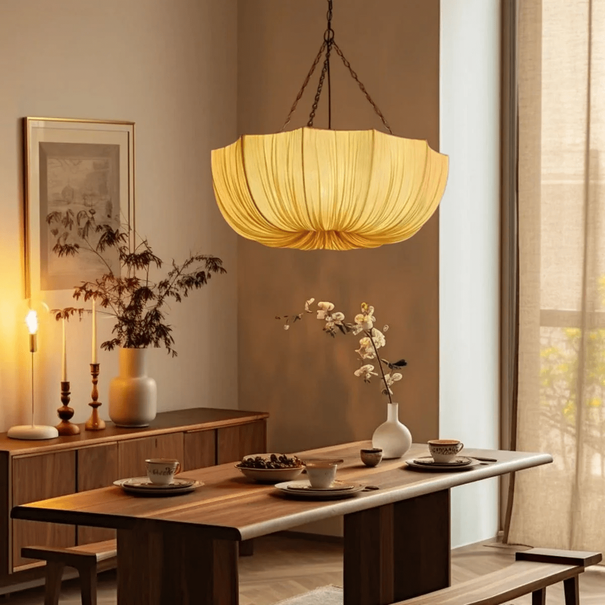 Aurelia Vintage Fabric Hanging Light