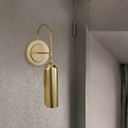 Metal Tube Wall Mounted Lamp Colonial 1 Light Living Room Wall Sconce Lighting Fixture in Gold