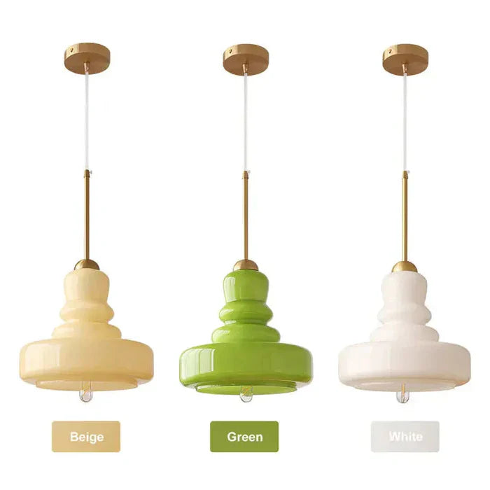 Designer Hanging Lamp with Milk Glass Bauhaus