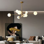 Truva Modern Bubble Chandelier. Copper/Glass. Black/Copper. Living Room