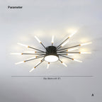Wesley Modern Linear Firework Ceiling Light Black/Gold