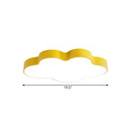 Yellow Cloud Close to Ceiling Light Cartoon Metal LED Flush Mount in White/3 Color Light, 19.5"/23.5"/35.5" Wide