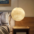White Super Moon Pendulum Light Romantic Modern 1-Light Ceiling Hang Lamp, 10"/12"/16" Wide
