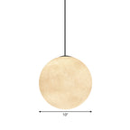 White Super Moon Pendulum Light Romantic Modern 1-Light Ceiling Hang Lamp, 10"/12"/16" Wide