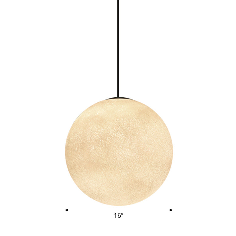 White Super Moon Pendulum Light Romantic Modern 1-Light Ceiling Hang Lamp, 10"/12"/16" Wide