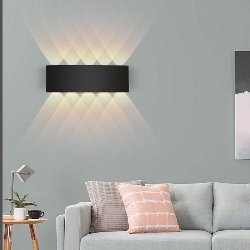 Tronix Modern Rectangular Wall Sconce Black/White. Corridor