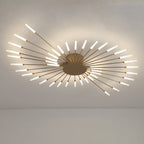 Black/Gold Burst Ceiling Light Fixture Contemporary 12/18/28 Lights Acrylic LED Semi Flush Mounted Lamp for Bedroom