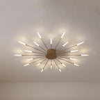 Black/Gold Burst Ceiling Light Fixture Contemporary 12/18/28 Lights Acrylic LED Semi Flush Mounted Lamp for Bedroom