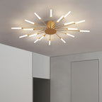Black/Gold Burst Ceiling Light Fixture Contemporary 12/18/28 Lights Acrylic LED Semi Flush Mounted Lamp for Bedroom