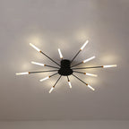 Black/Gold Burst Ceiling Light Fixture Contemporary 12/18/28 Lights Acrylic LED Semi Flush Mounted Lamp for Bedroom