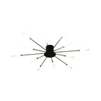 Black/Gold Burst Ceiling Light Fixture Contemporary 12/18/28 Lights Acrylic LED Semi Flush Mounted Lamp for Bedroom