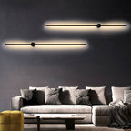 Black Slim Rod Sconce Lighting Minimalist 23.5"/31.5"/47" High LED Metal Wall Mounted Lamp for Bedroom