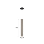 Tubular Bedside Down Lighting Pendant Cement 10.5"/19.5" Tall LED Nordic Ceiling Lamp in White/Yellow Light