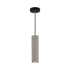 Tubular Bedside Down Lighting Pendant Cement 10.5"/19.5" Tall LED Nordic Ceiling Lamp in White/Yellow Light