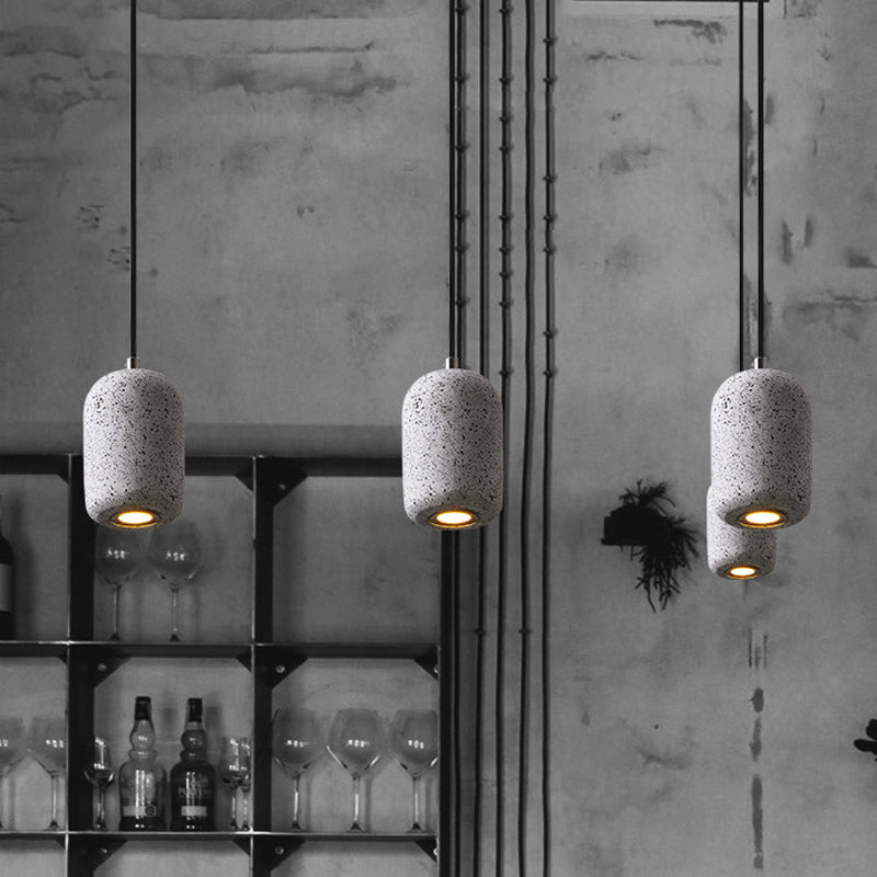 Capsule Shaped Dining Room Pendant Loft Terrazzo Black/Grey/White LED Ceiling Hang Lamp in Warm/White Light
