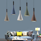 Grey/White/Coffee Funnel Pendant Light Nordic Cement 1 Head Dining Table Suspended Lighting Fixture