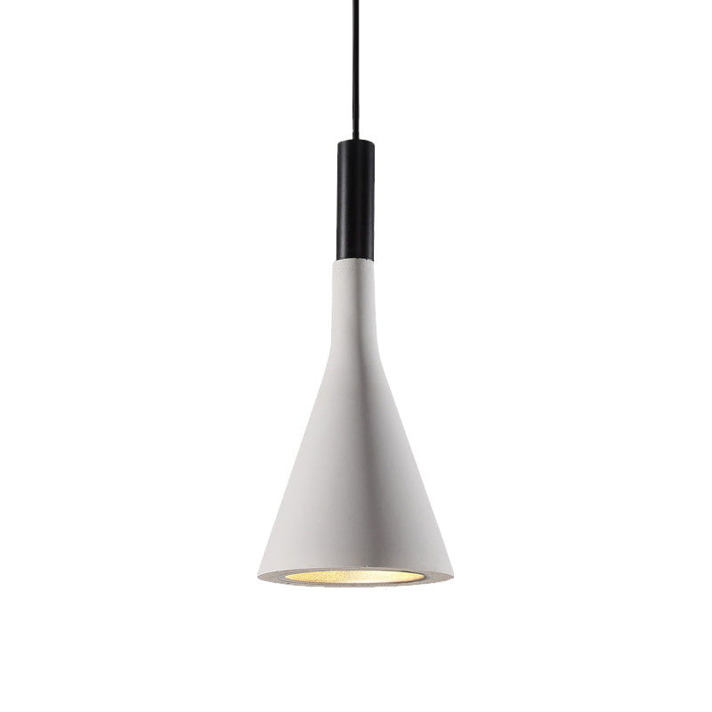 Grey/White/Coffee Funnel Pendant Light Nordic Cement 1 Head Dining Table Suspended Lighting Fixture