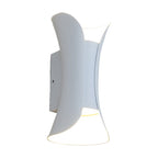 Small/Large Flared LED Wall Sconce Modern Metal 2 Bulbs Black/White/White-Gold Up Down Light for Terrace