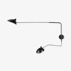 Designer wall lamp with double arm – adjustable wall light for living room, office, or bedroom