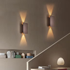 Nordic Minimalist Glass Rectangular LED Wall Sconce Light 2-light
