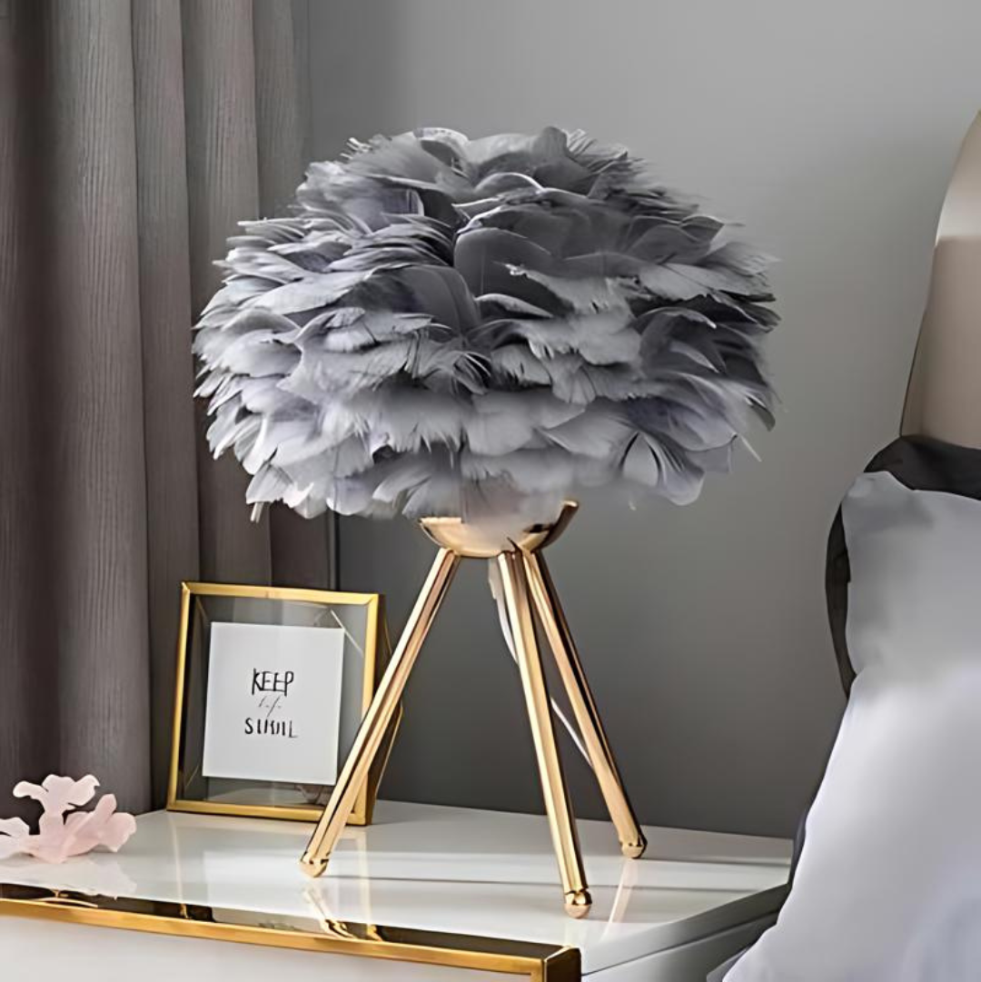 Vynex - Luxe Table Lamp with Soft Feathers