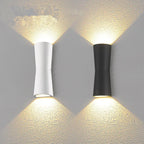 Laxor Minimalist Torch Metal Outdoor Wall Lamp Waterproof, Black/White
