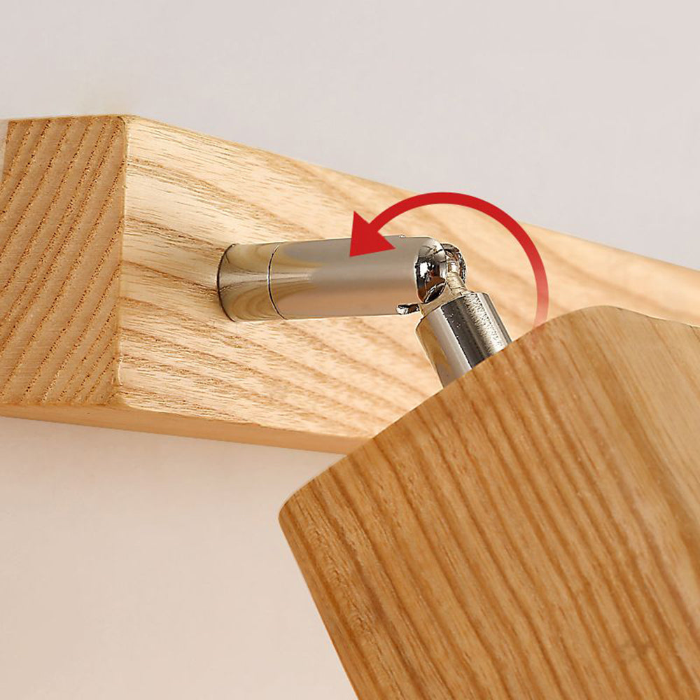 Winna Square Adjustable LED Wall Sconce Natural Metal/Wood