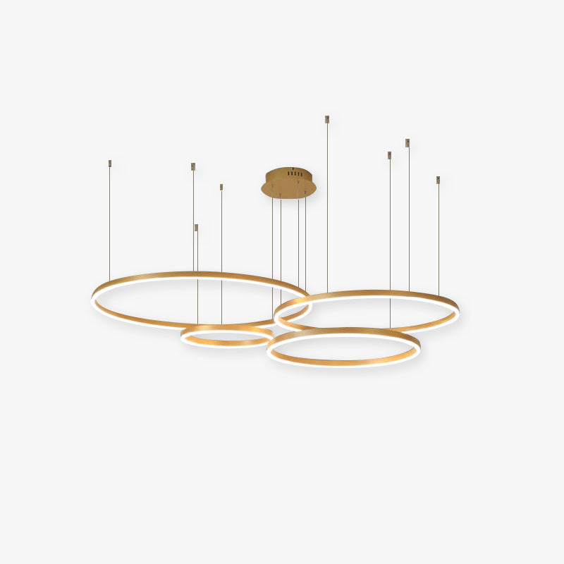 Arisha Pendant Light Tir-Circle Ring Modern Black/Gold/Coffee Metal Bedroom