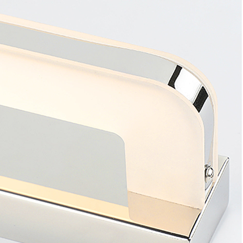Arisha Nordic Linear Metal Mirror Front Wall Lamp, Chrome/Black