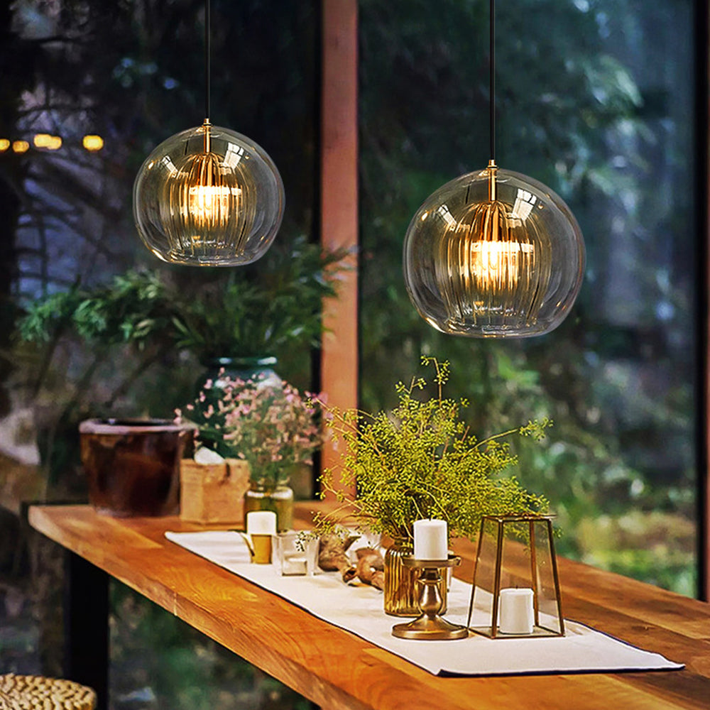 Valentina Pendant Light Clear/Amber Dining Room/Living Room Glass