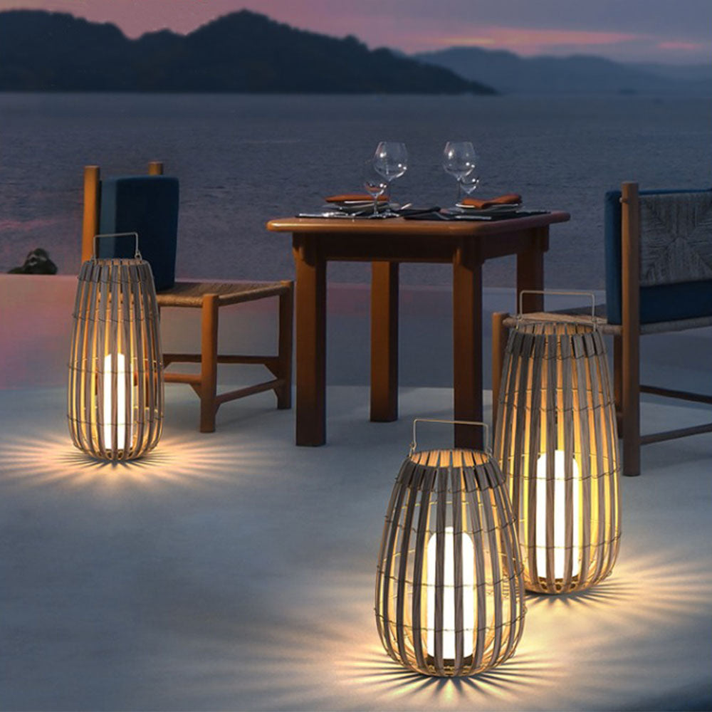 Ray Vintage LED Outdoor Light Solar Gray Garden/Hall/Balcony Wood with 3 Sizes