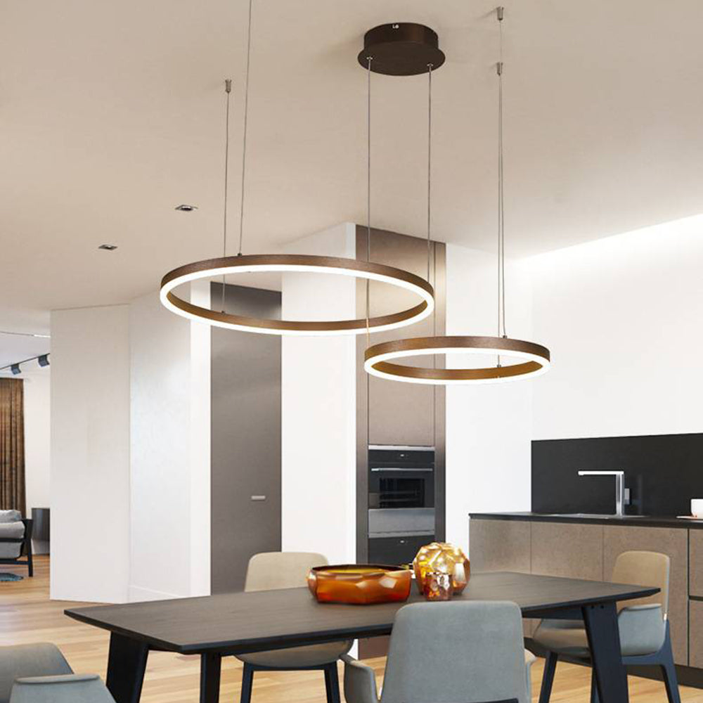 Arisha Pendant Light Tir-Circle Ring Modern Black/Gold/Coffee Metal Bedroom