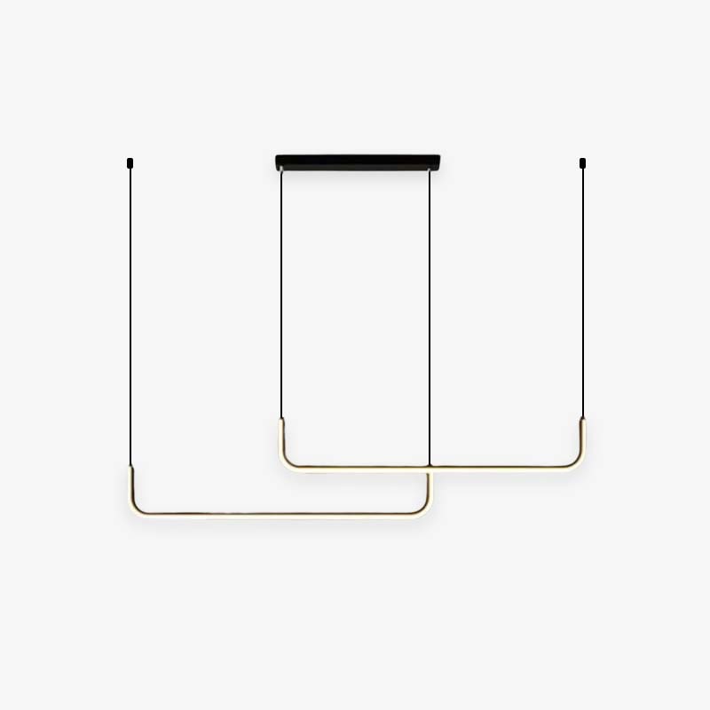 Clen Minimalist Linear Suspension Gold/Black. Living Room