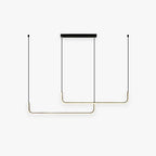 Clen Minimalist Linear Suspension Gold/Black. Living Room
