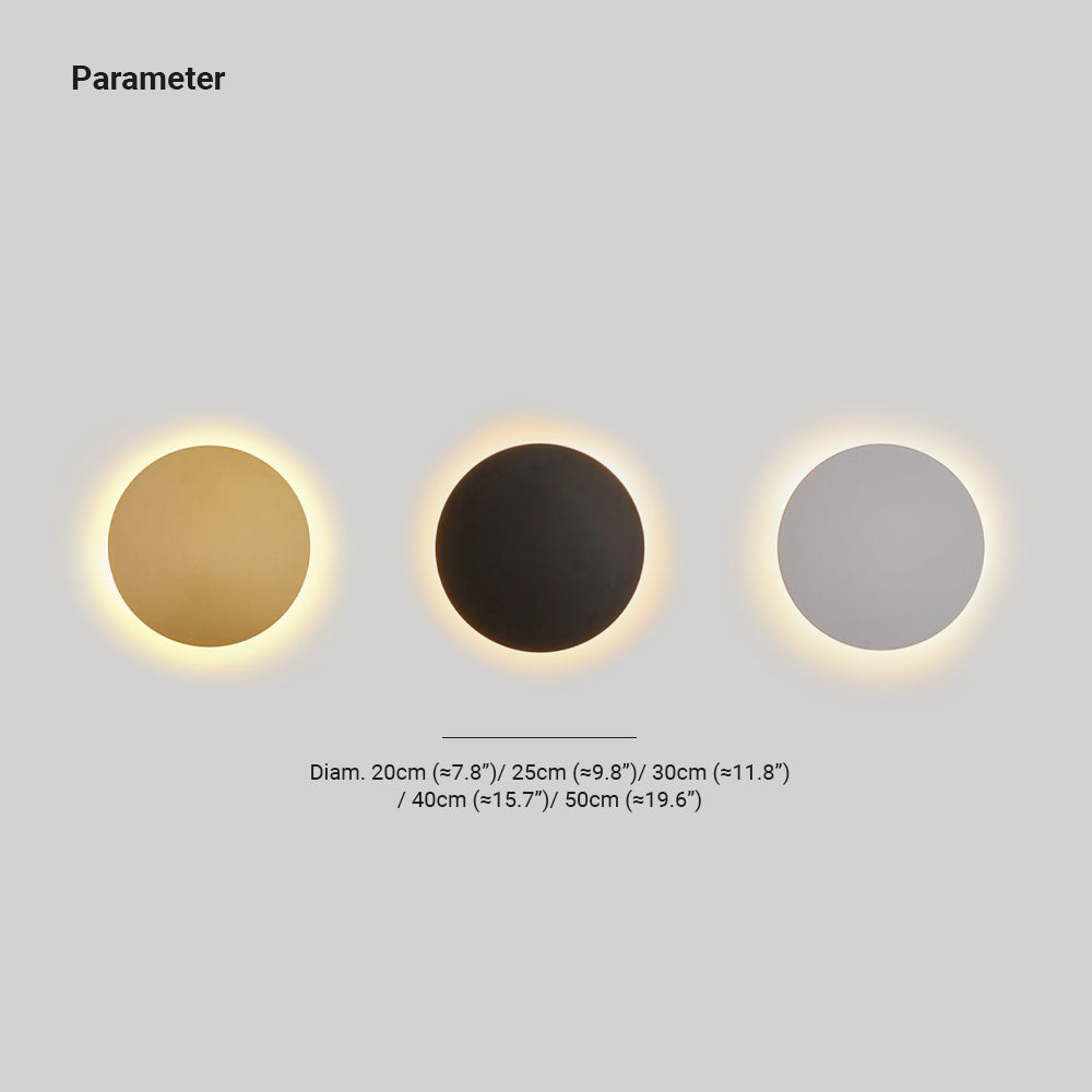 Kyris Round Minimalist Wall Sconce Black/Gold/White. Living Room