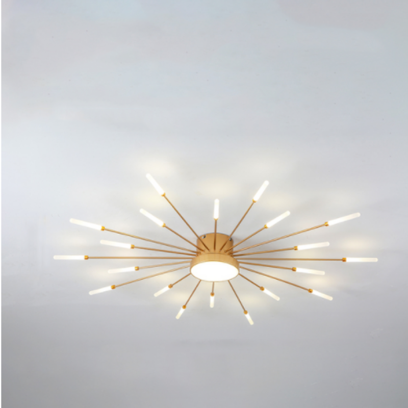 Wesley Modern Linear Firework Ceiling Light Black/Gold