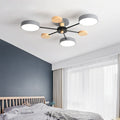Branching Semi Flush Mount Light Simple Acrylic Bedroom Wood Close to Ceiling Lamp