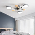 Branching Semi Flush Mount Light Simple Acrylic Bedroom Wood Close to Ceiling Lamp