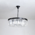 Black/Gold Round Pendant Light Fixture Minimalism Crystal 4/12/16 Bulbs Restaurant Ceiling Chandelier