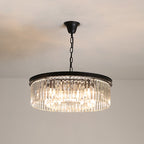 Black/Gold Round Pendant Light Fixture Minimalism Crystal 4/12/16 Bulbs Restaurant Ceiling Chandelier