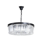 Black/Gold Round Pendant Light Fixture Minimalism Crystal 4/12/16 Bulbs Restaurant Ceiling Chandelier