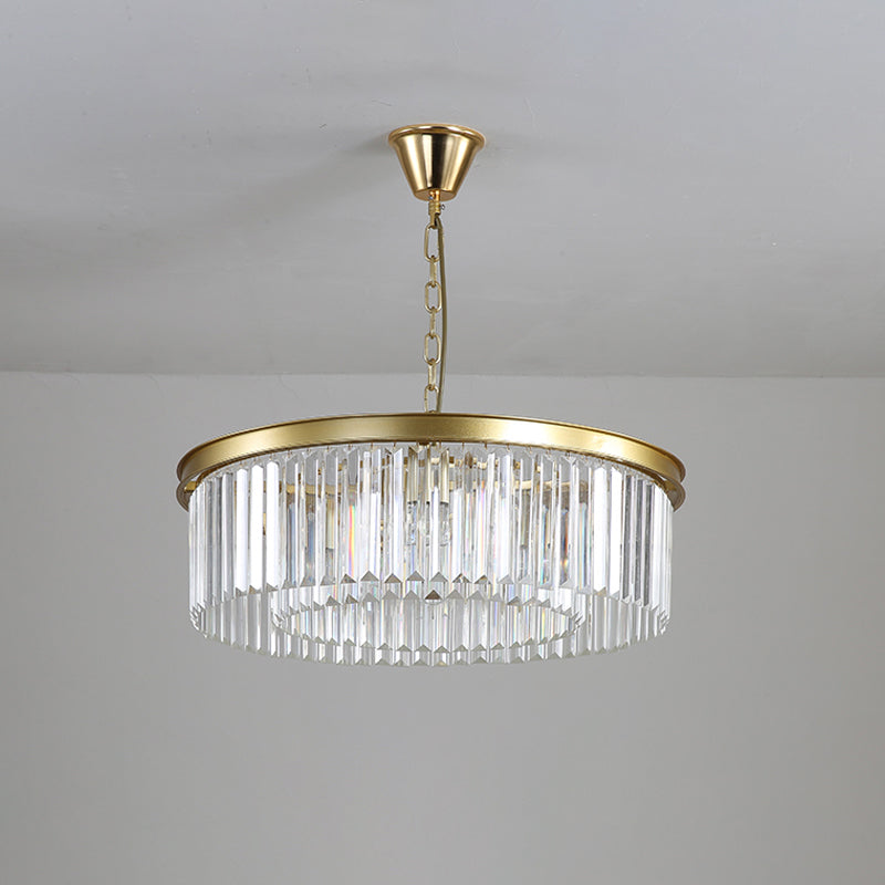 Black/Gold Round Pendant Light Fixture Minimalism Crystal 4/12/16 Bulbs Restaurant Ceiling Chandelier
