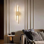 Drena Modern Linear Wall Sconce Marble. White/Green/Gold. Living Room