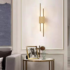 Drena Modern Linear Wall Sconce Marble. White/Green/Gold. Living Room