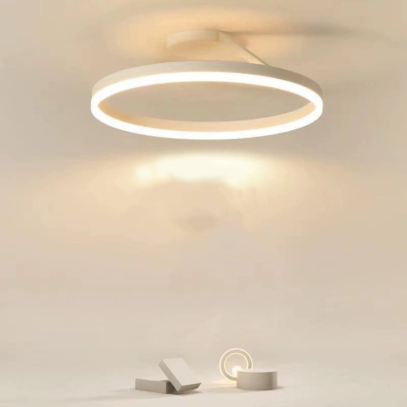 Solen Modern Circle Flush Mount Ceiling Light, Black & White