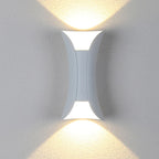 Ray Design Curved LED Outdoor Wall Light Gold/Black/White Garden/Hall Metal