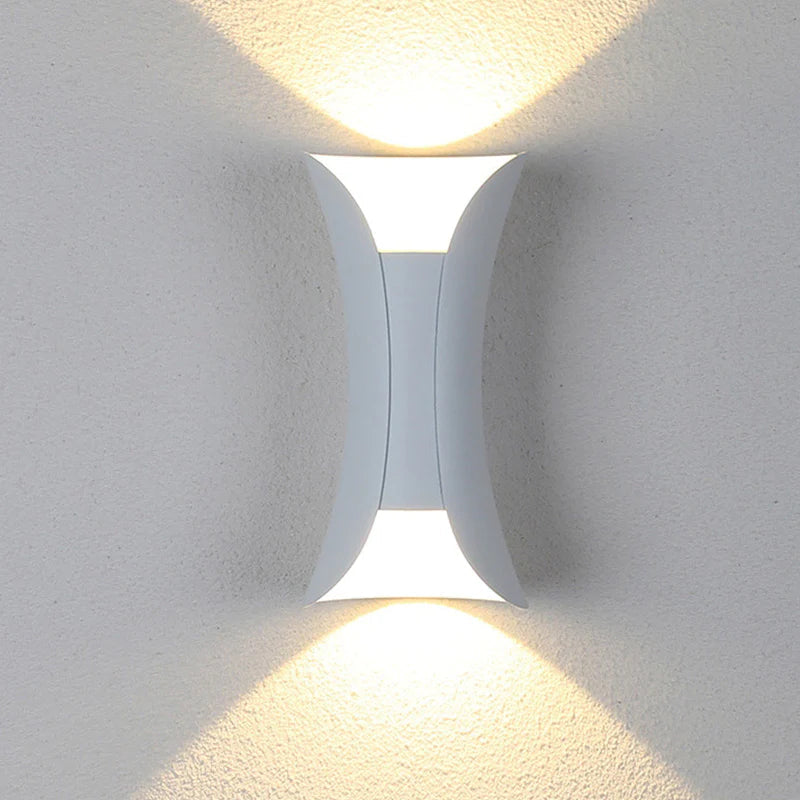 Ray Design Curved LED Outdoor Wall Light Gold/Black/White Garden/Hall Metal