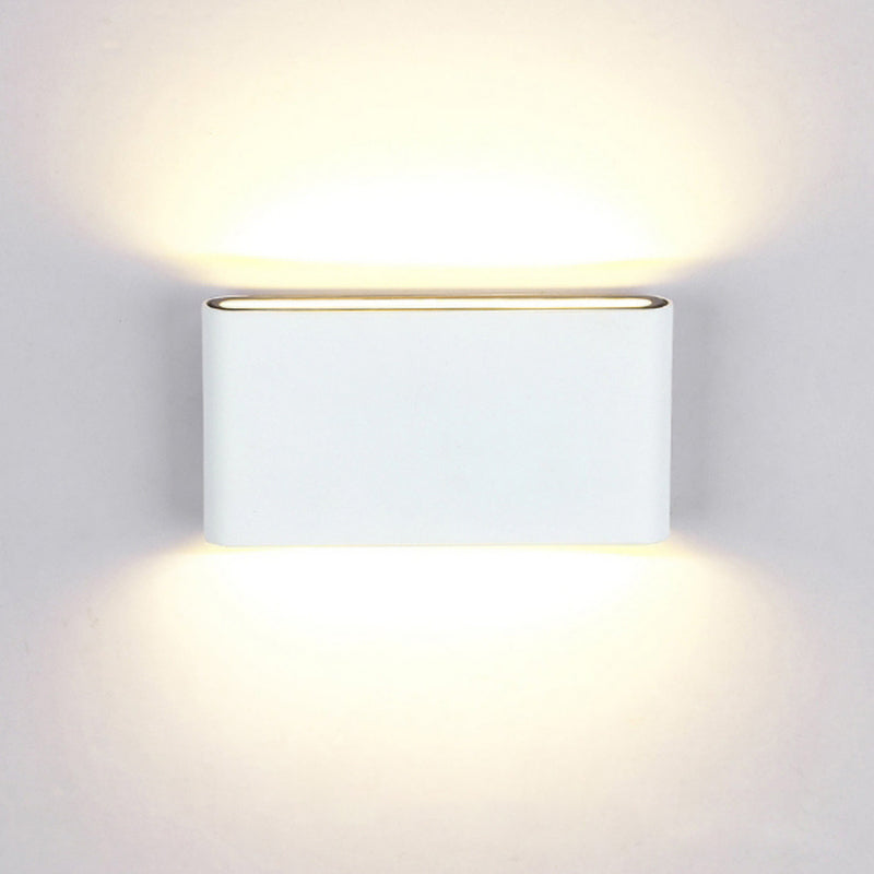 Ray Modern Waterproof LED Wall Light Rectangular Indoor/Outdoor White/Black Metal