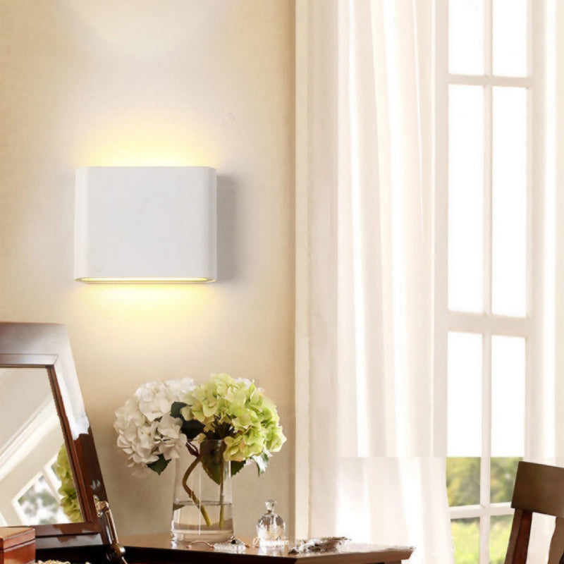 Ray Modern Waterproof LED Wall Light Rectangular Indoor/Outdoor White/Black Metal