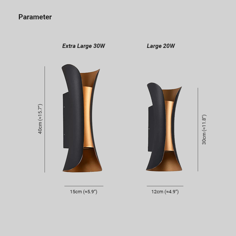 Noxel Curved Outdoor Wall Mounted LED Lamp